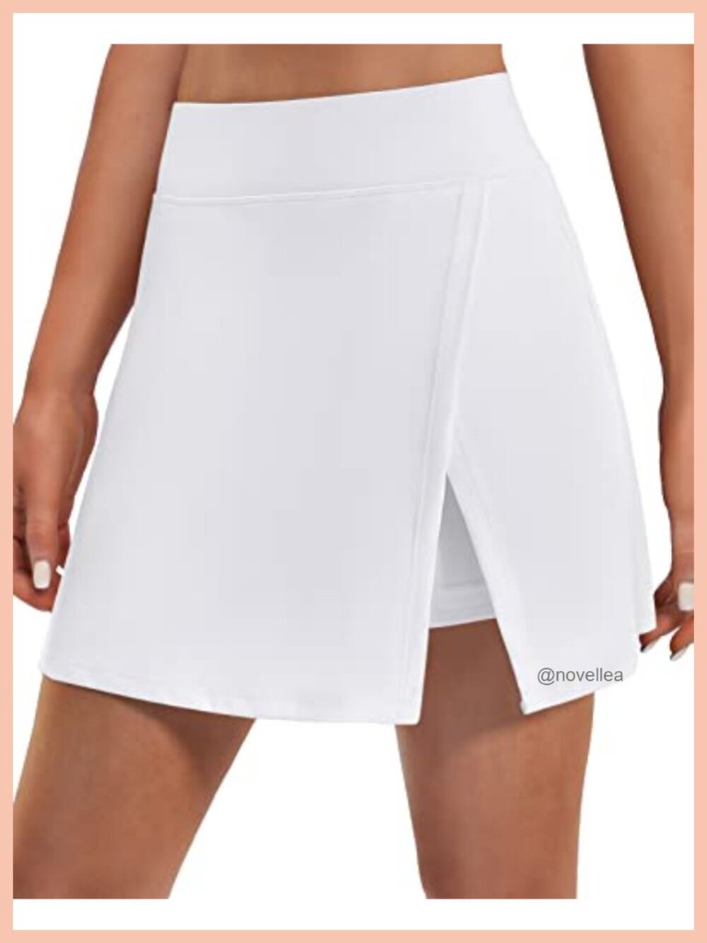 High Waist Golf Skort Built-in Shorts Side Pockets Slit A-Line Athletic Tennis